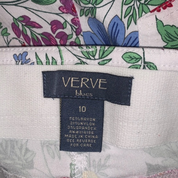 Verve Blue floral ring bottoms cropped capri pants size 10 - Picture 4 of 4